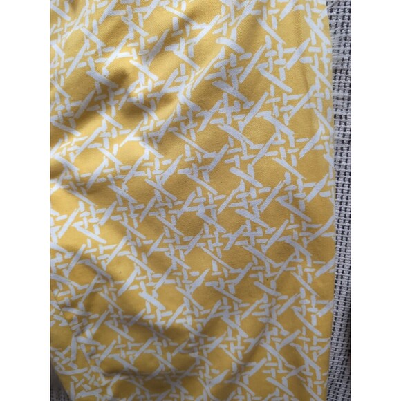 Liz & Co Women's 12 Cropped Ankle Capri Pants Yellow White Print High Waisted - Picture 6 of 8